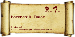 Marencsik Tomor névjegykártya